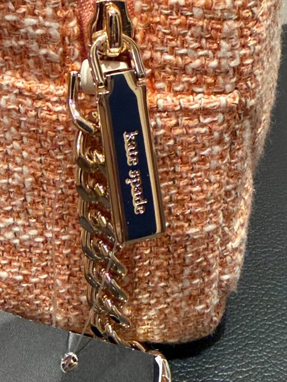 NWT Kate Spade Peach Carey Tinsel Tweed Mini Camera Bag - Picture 6 of 9